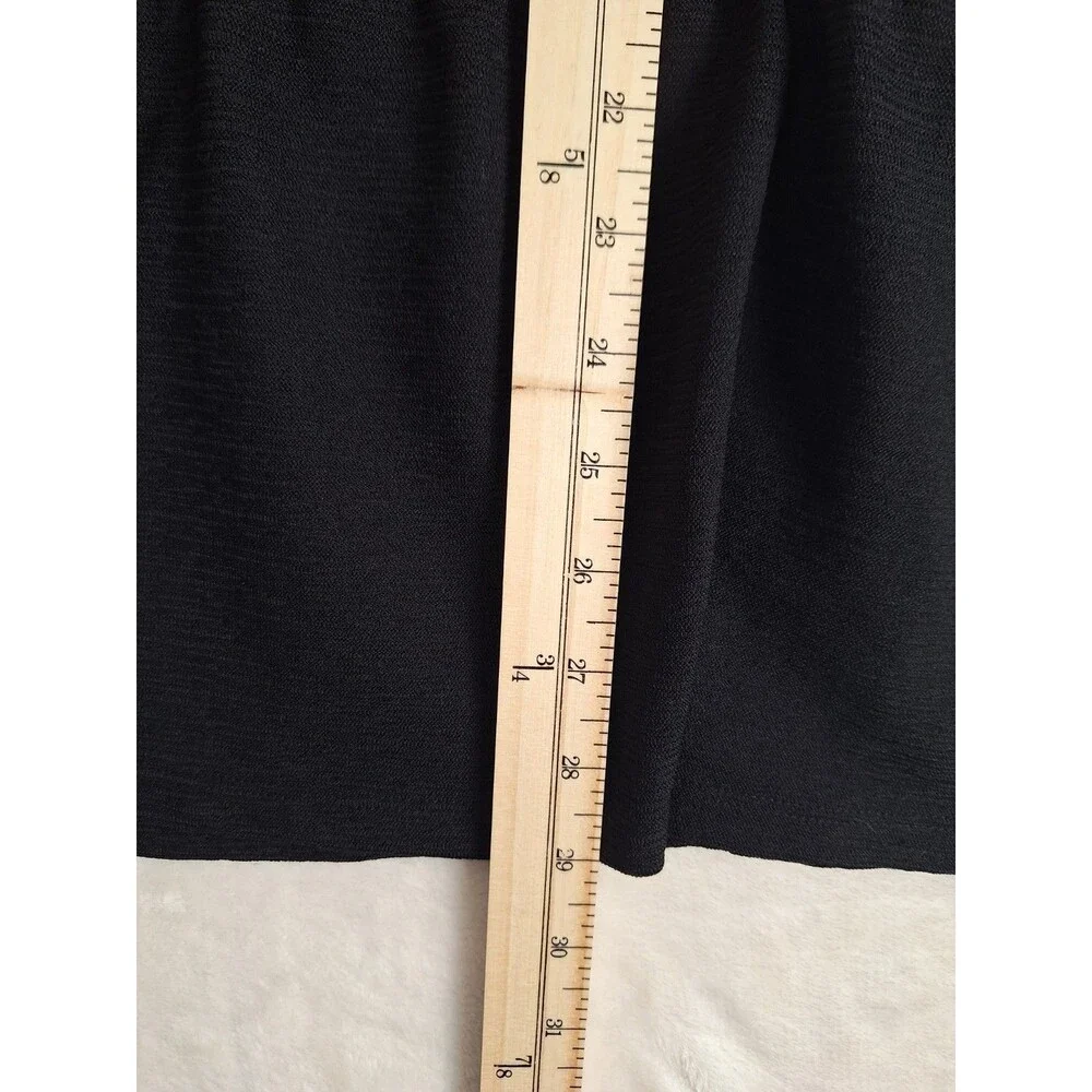 Michael Kors Women’s 1X Top Black Crepe V Neck Surplice Elastic Waist Bell 3/4